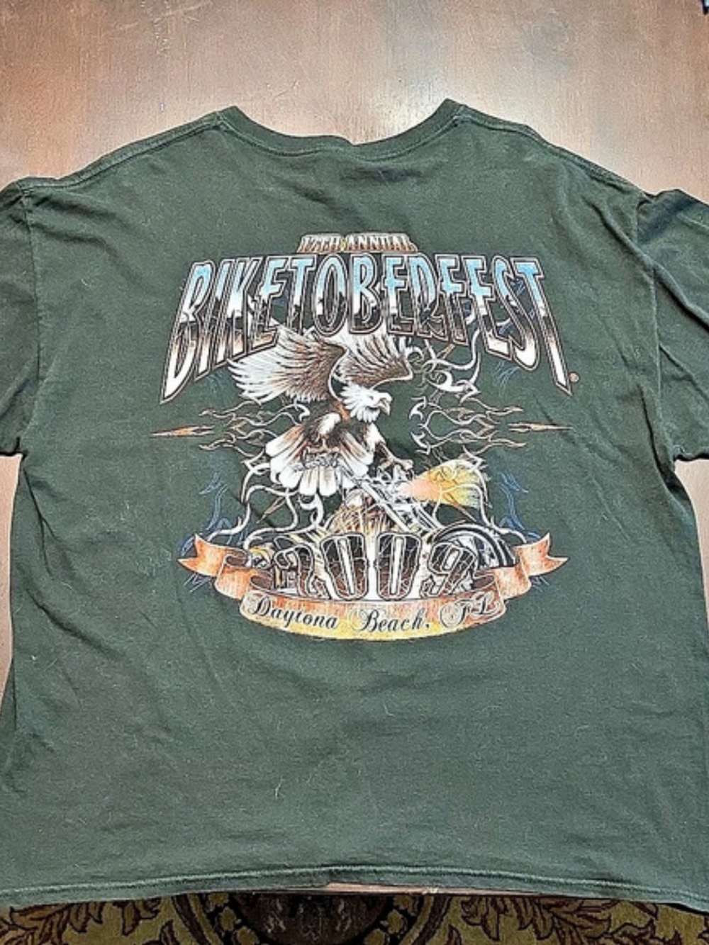 Gildan Biketoberfest 2009 Daytona Beach T-Shirt Green XL